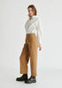 Chino Trousers with Contrast Stitching in Khaki Side